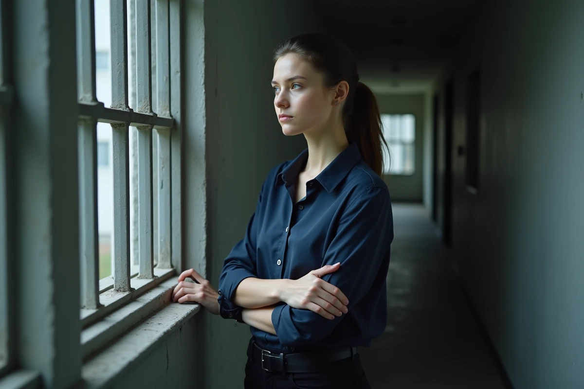 Jeune femme debout près d