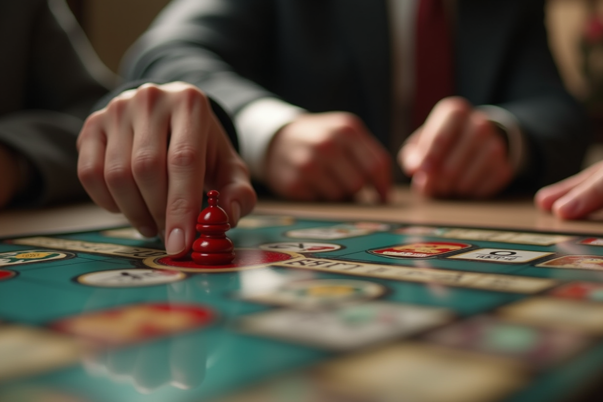 Main déplaçant une pièce de Cluedo sur le plateau
