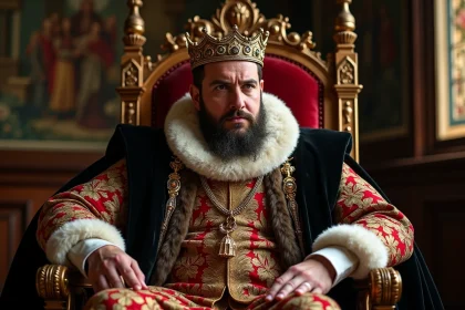 Portrait du roi Henry VIII en tenue royale Tudor